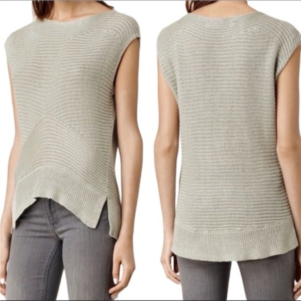 All Saints linen knit top in size small
